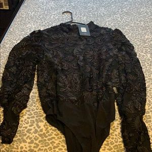 Black long sleeve bodysuit